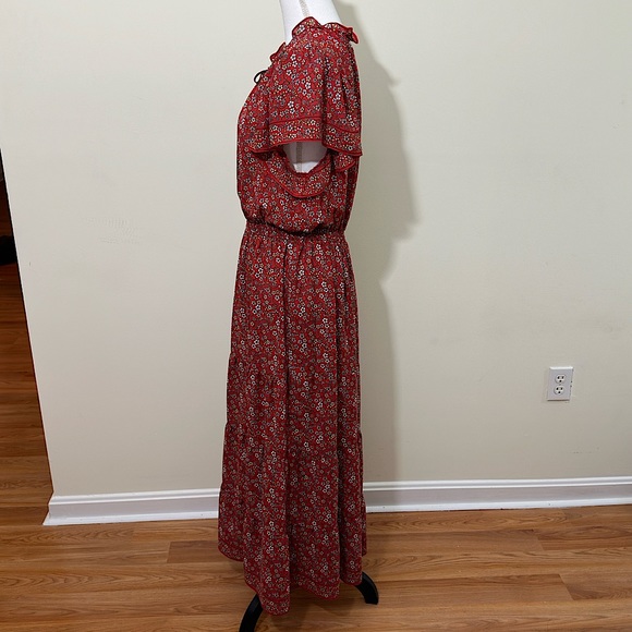 NWOT MAX STUDIO || Floral Flutter-Sleeve Maxi Dress Sz Xl - Picture 4 of 14